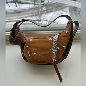 NWT Zadig et Voltaire Le Cecilia Xs Suede Patchwork, Tawny - Tawny / ONE SIZE